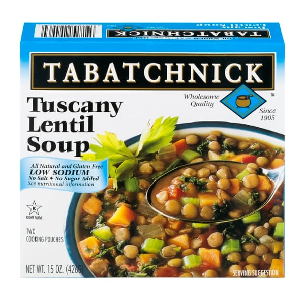 Tabatchnick Kosher Gluten Free Low Sodium Tuscany Lentil Soup 2 ct Frozen