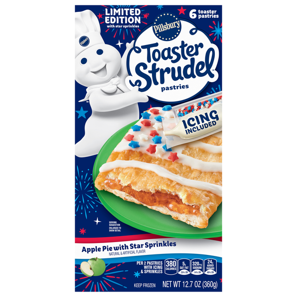 Pillsbury Apple Pie with Star Sprinkles Toaster Strudel Pastries - 6 ct