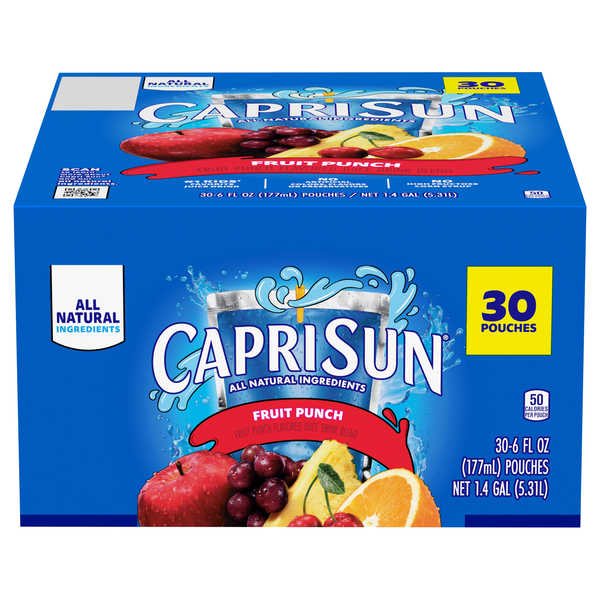 Capri Sun All Natural Fruit Punch Juice Drink Pouches - 30 pk