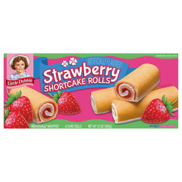 Little Debbie Strawberry Shortcake Rolls Snack Cakes - 6 ct