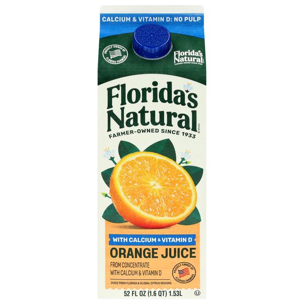 Florida's Natural Calcium & Vitamin D 100% Premium Orange Juice No Pulp