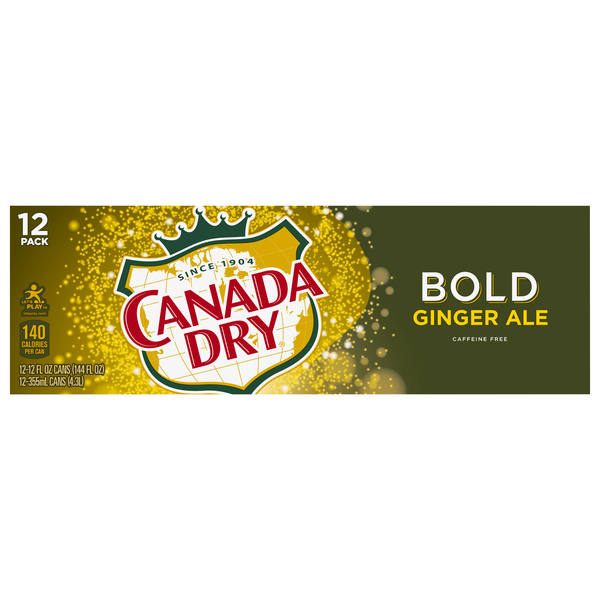 Canada Dry Bold Ginger Ale Soda Caffeine Free - 12 pk
