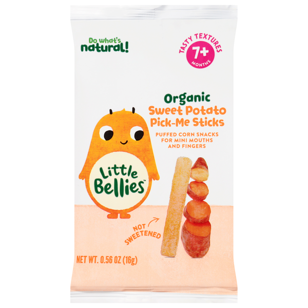 Little Bellies Organic Sweet Potato Pick-Me Sticks Puffed Snacks 7+ Months