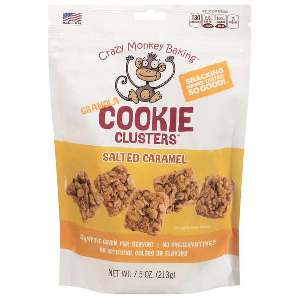 Save on Crazy Monkey Baking Granola Cookie Clusters Salted Caramel