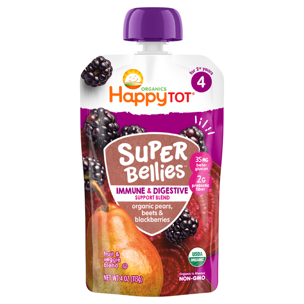 Happy Tot Organics Stage 4 Super Bellies Pears Beets & Blackberries