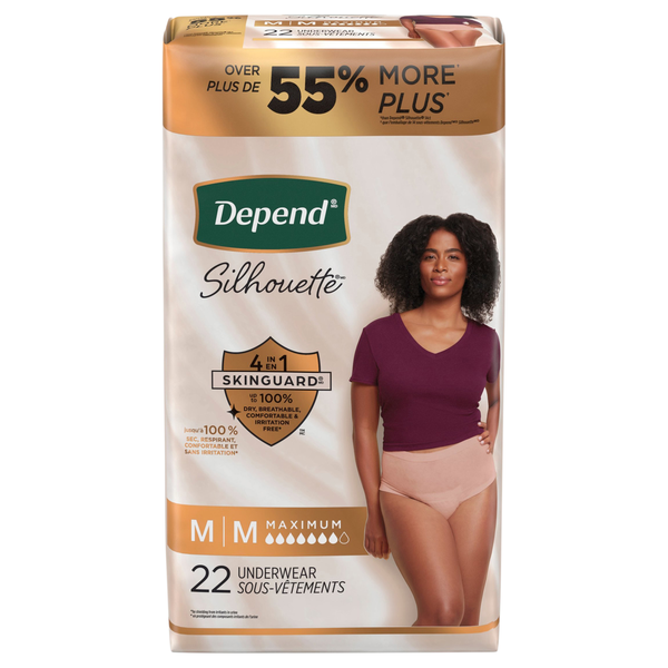 Depend Women's Silhouette Incontinence Underwear Maximum M