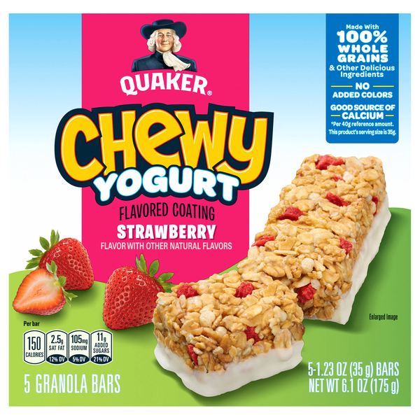 Save on Quaker Chewy Yogurt Granola Bar Strawberry 5 ct Order Online