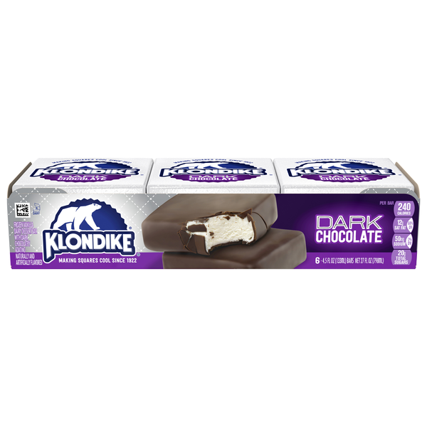 Klondike Dark Chocolate Ice Cream Bars - 6 ct