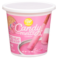 Wilton Vanilla Flavored Pink Candy Melts Heat & Dip
