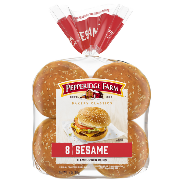 Save on Pepperidge Farm Bakery Classics Hamburger Buns Sesame Topped
