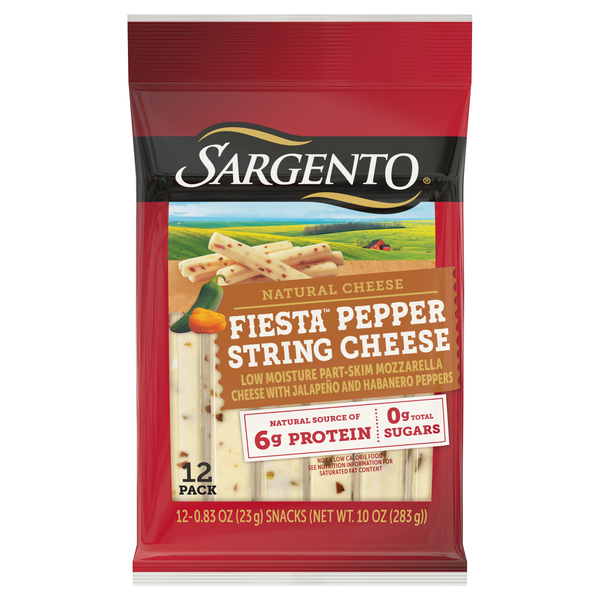 Sargento Natural Fiesta Pepper String Cheese - 12 ct