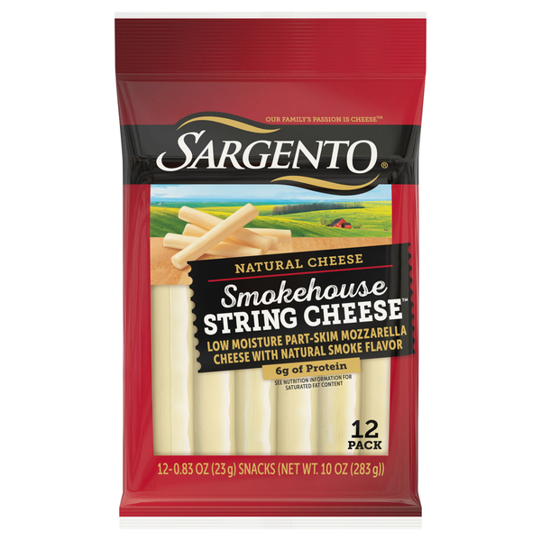 Sargento Natural Smokehouse Mozzarella String Cheese - 12 ct