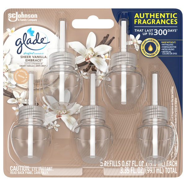 Glade plugIns Sheer Vanilla Embrace Scented Oil Refills - 5 ct