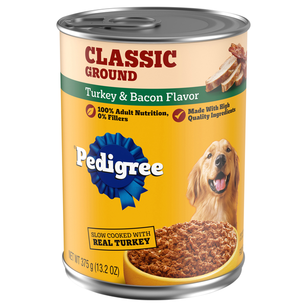 PEDIGREE Chopped Ground Dinner with Turkey & Bacon Adult Wet Dog Food