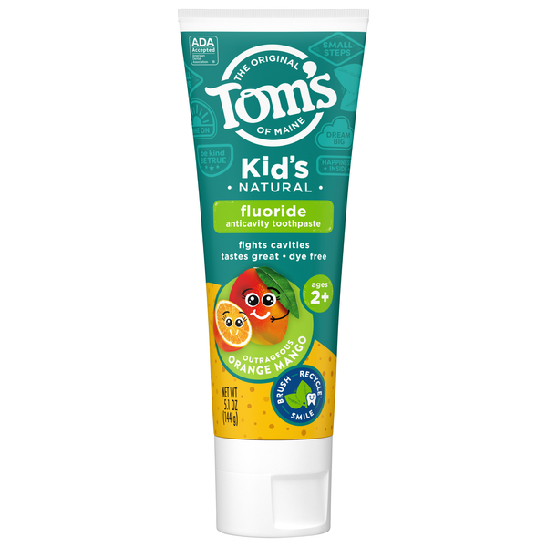 Tom's of Maine Kids Natural Orange Mango Fluoride Anticavity Toothpaste