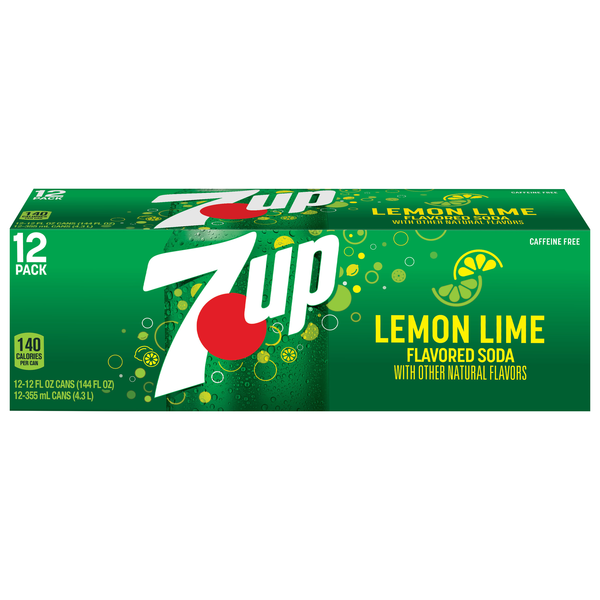 7UP Lemon Lime Soda Caffeine Free - 12 pk