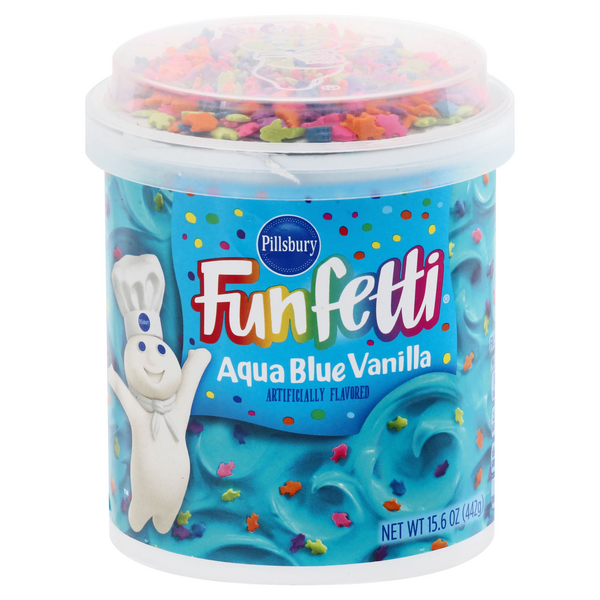 Save on Pillsbury Funfetti Frosting Aqua Blue Vanilla Order Online