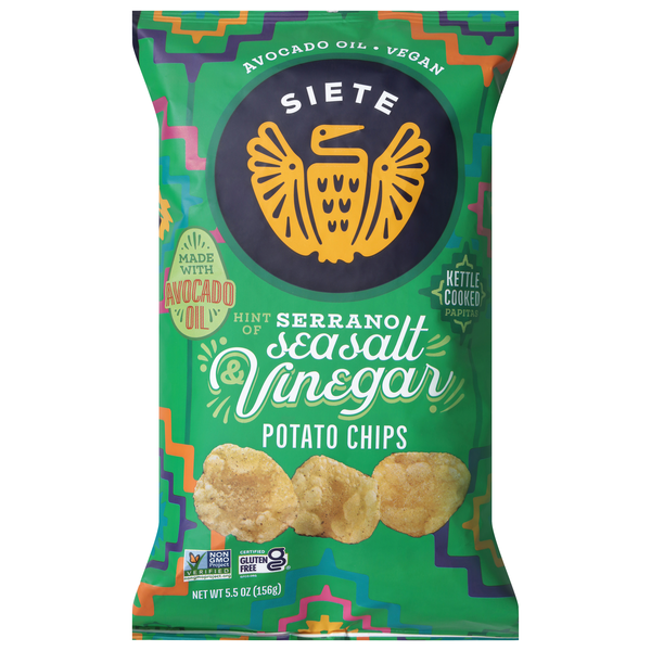 Siete Gluten Free Serrano Sea Salt Vinegar Kettle Cooked Potato Chips