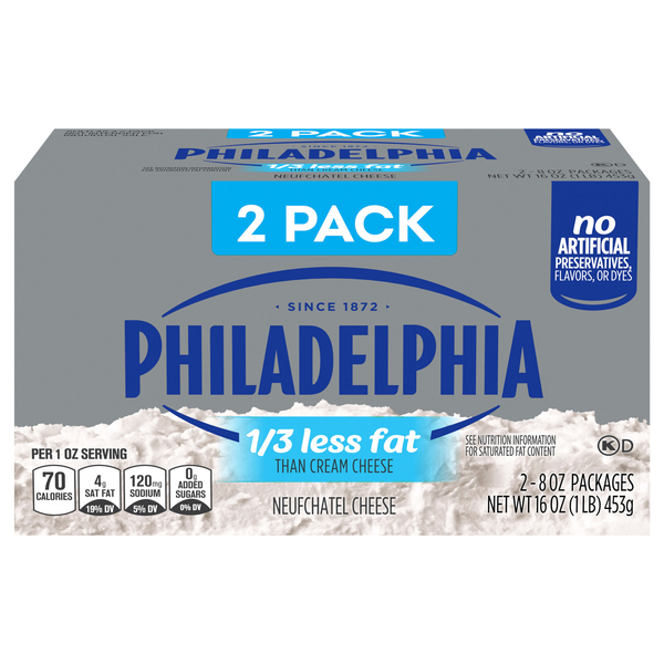 Philadelphia Neufchatel Cheese Brick - 2 ct
