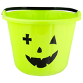 Smart Living Halloween Trick or Treat Bucket Yellow Winking Pumpkin
