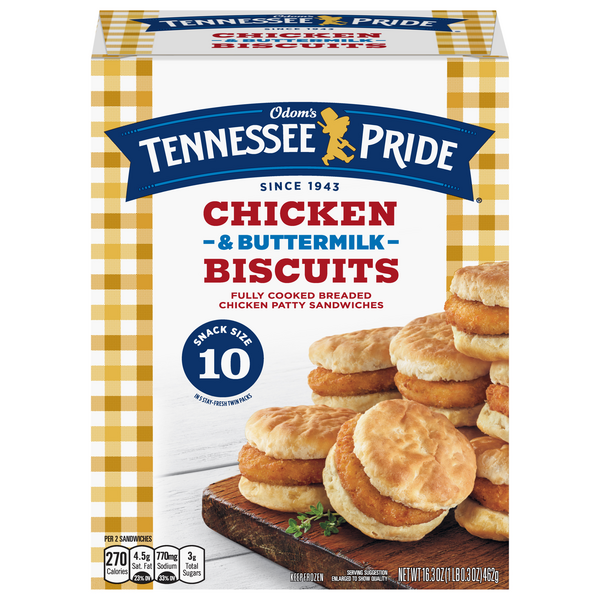 Save on Odom's Tennessee Pride Chicken & Buttermilk Biscuits Snack Size