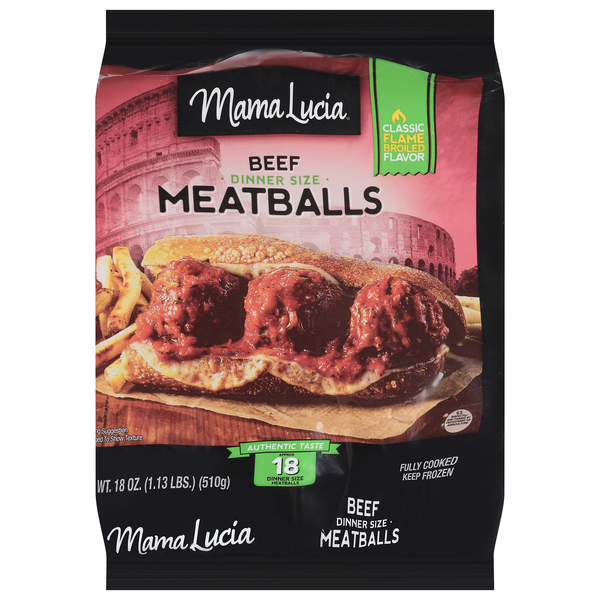 Mama Lucia Dinner Size Beef Meatballs Frozen