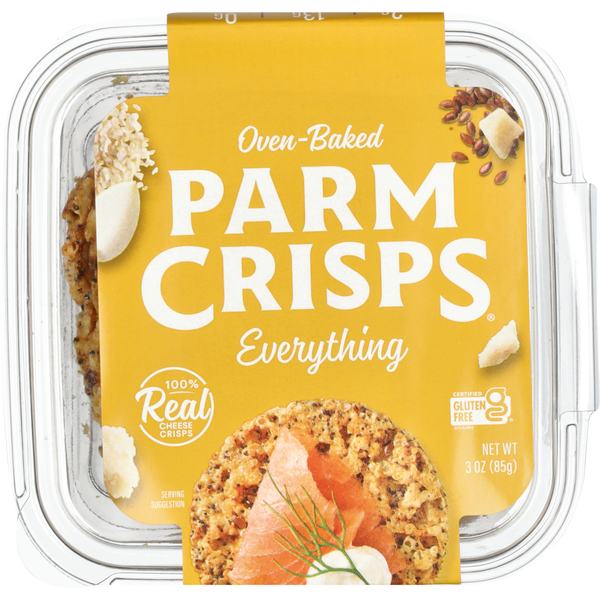 Parm Crisps Gluten Free Everything Oven Baked Cheese Crackers