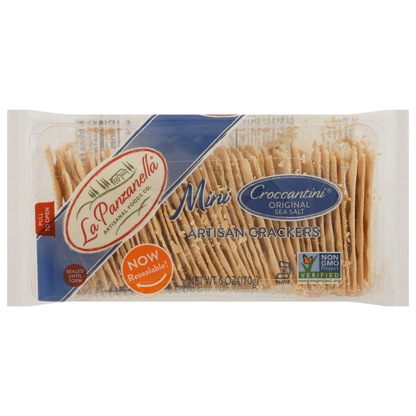Save on La Panzanella Croccantini Mini Artisan Crackers Original Sea