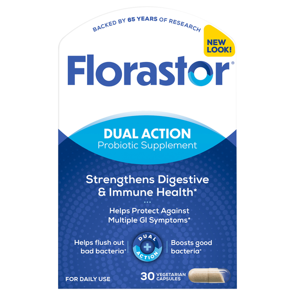 Florastor Daily Probiotic Supplement Vegetable Capsules