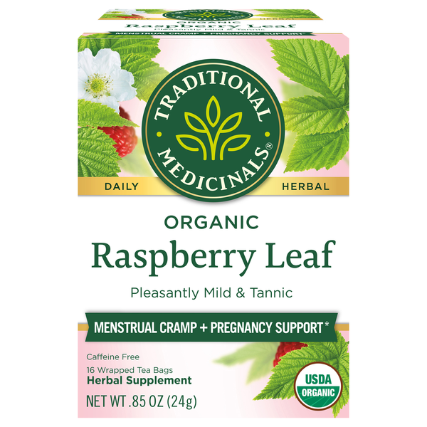 Traditional Medicinals Organic Raspberry Leaf Herbal Tea Bags