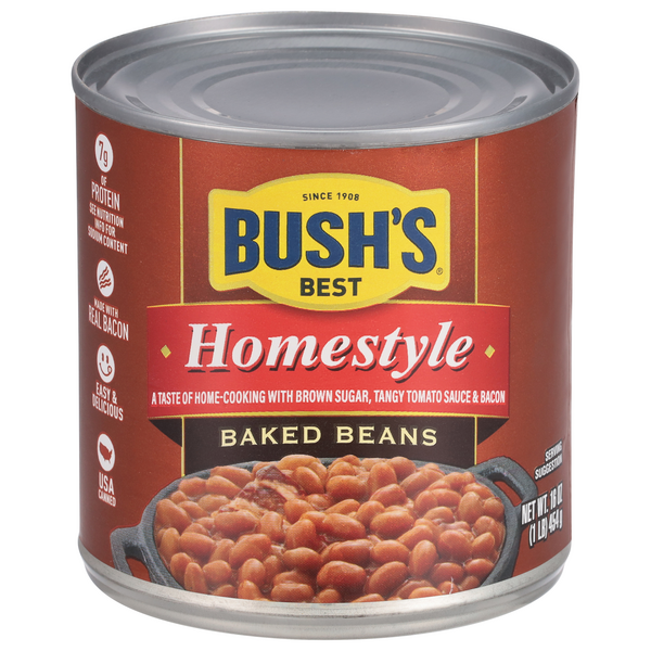 Save on Bush's Best Homestyle Baked Beans Tangy Sauce with Bacon