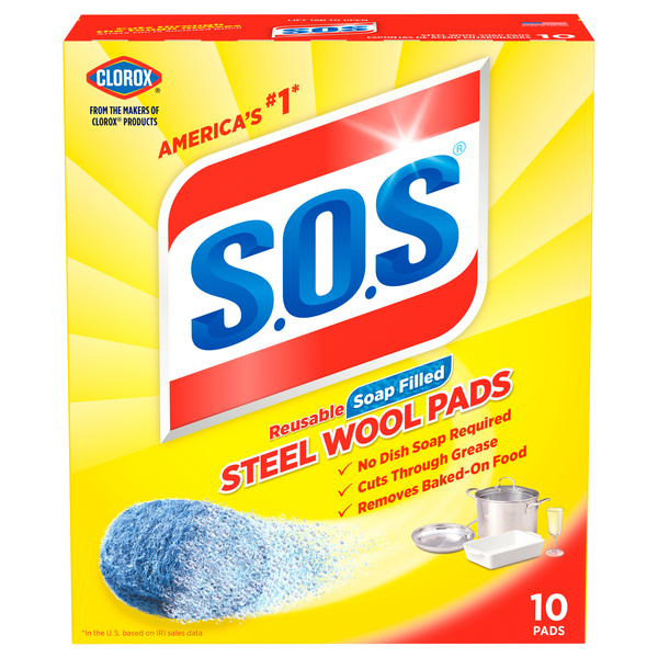 S.O.S. Reusable Soap Filled Steel Wool Pads