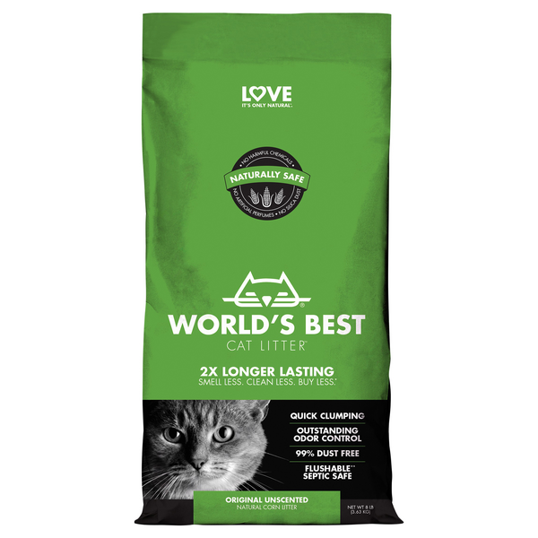 World's Best Quick Clumping Original Unscented Corn Cat Litter