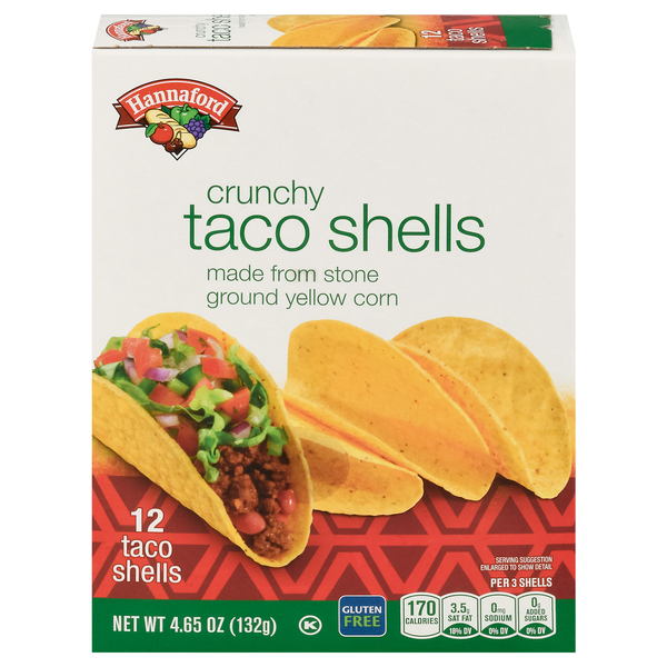 Hannaford Crunchy Hard Taco Shells - 12 ct