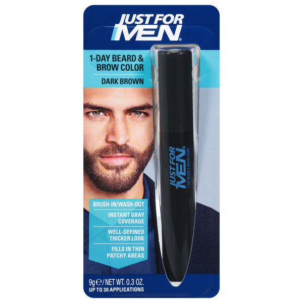 Just For Men 1-Day Beard & Brow Color Brush -In/Wash Out Dark Brown