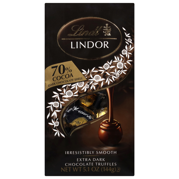 Lindt Lindor Extra Dark Chocolate Candy Truffles 70% Cocoa