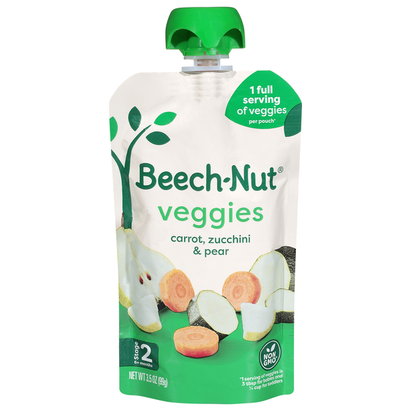 Beech-Nut Veggies Stage 2 Baby Food Carrot Zucchini & Pear