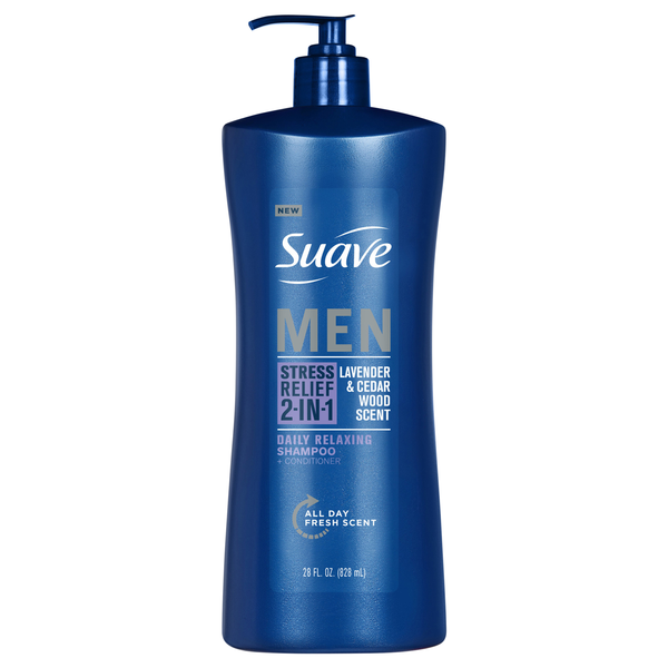 Suave Men Stress Relief Lavender & Cedar Wood 2-in-1 Shampoo & Conditioner