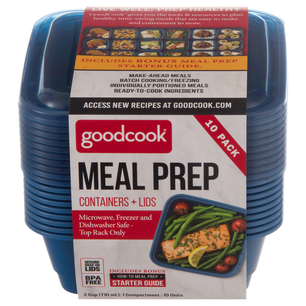 GoodCook Meal Prep Containers + Lids 3 Cups