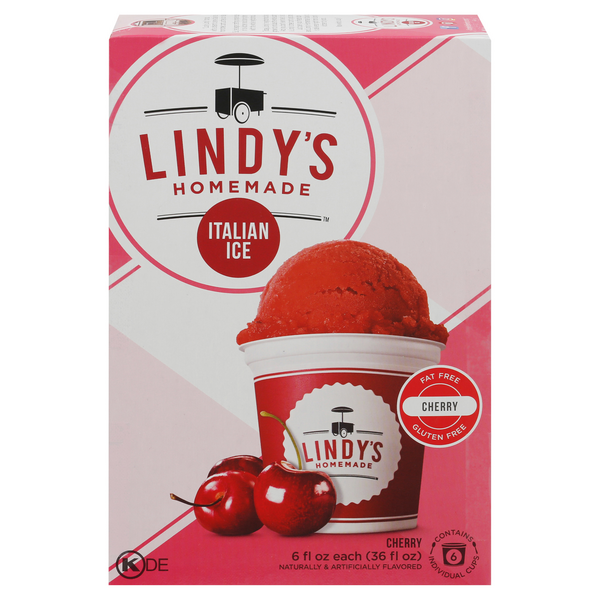 Save on Lindy's Homemade Italian Ice Cherry Fat Free 6 ct Order