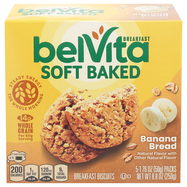 belVita Soft Baked Banana Bread Breakfast Biscuits - 5 ct