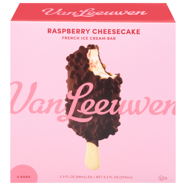 Save on Van Leeuwen French Ice Cream Bar Raspberry Cheesecake 4 ct