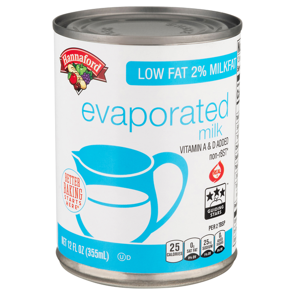 Hannaford Low Fat Evaporated Milk