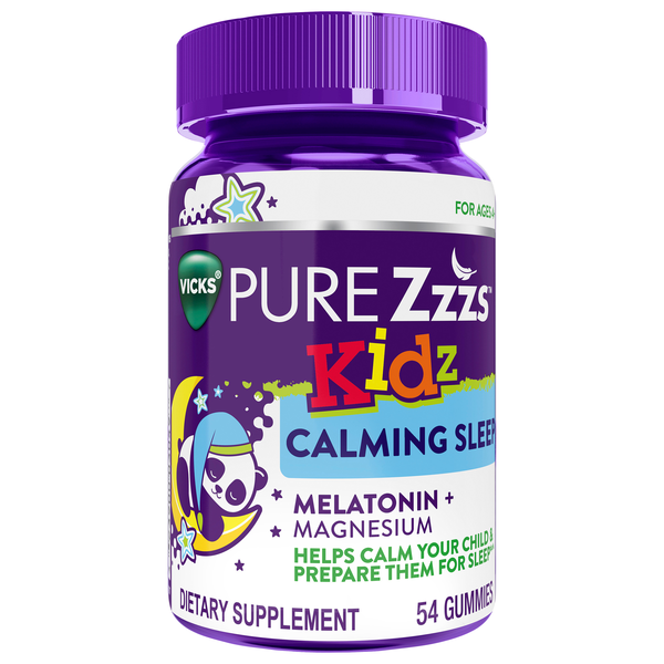 Vicks Pure Zzzs Kidz Calming Sleep Melatonin + Magnesium Gummies