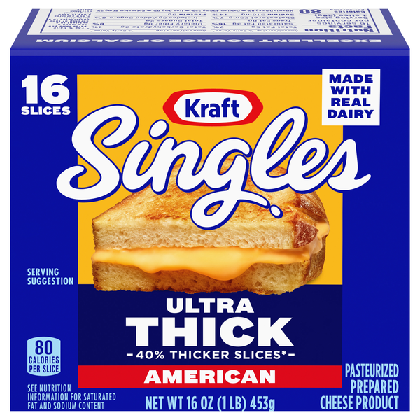 Kraft Singles Ultra Thick American Cheese Slices - 16 ct