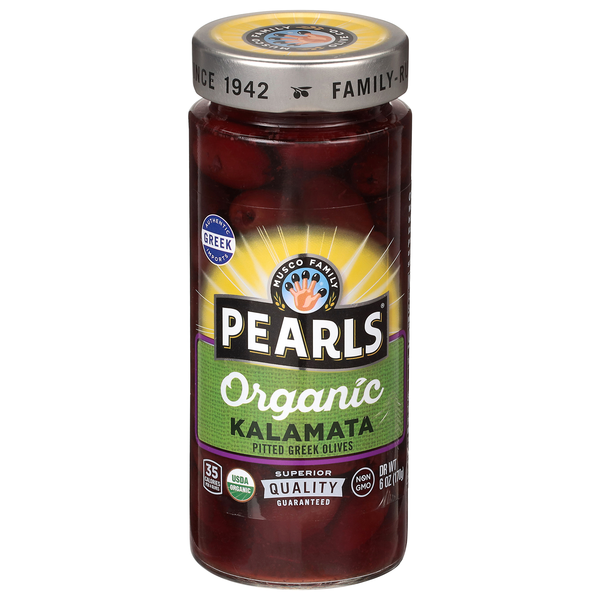 Pearls Organic Greek Pitted Kalamata Olives Marinated