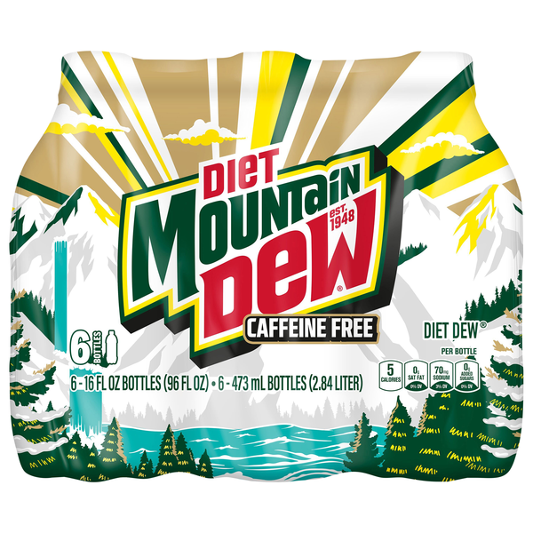 Diet Mtn Dew Soda Caffeine Free - 6 pk
