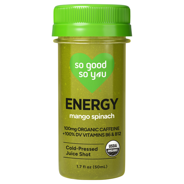 So Good So You Organic Energy Mango Spinach Juice Shot