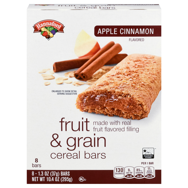 Hannaford Apple Cinnamon Fruit & Grain Cereal Bars - 8 ct