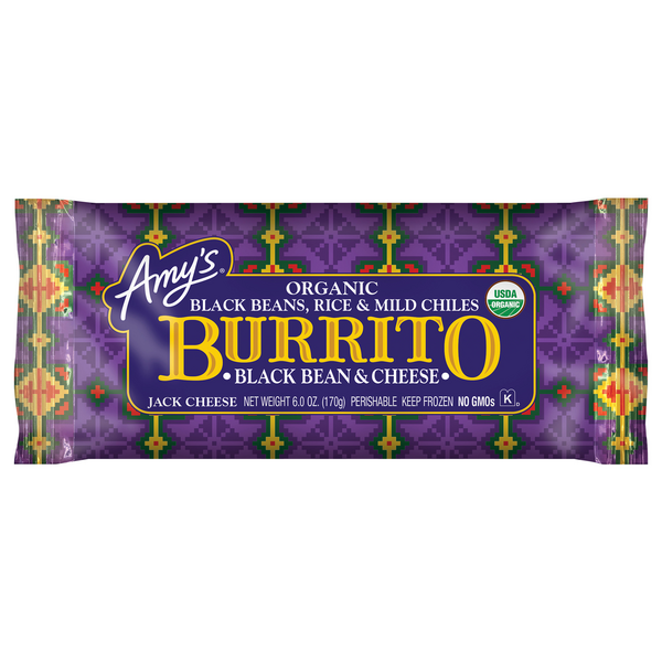 Amy's Organic Black Beans & Cheese Burrito Frozen